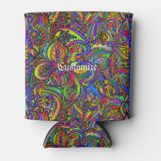 Porta-lata Hippie Groovy Psychedelic Design Thunder_Cove (Frente)