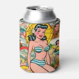 Porta-lata Histórias em quadrinhos de verão da Retro Bikini G