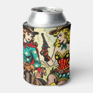 Porta-lata Histórias em quadrinhos Vintage Western Cowgirl