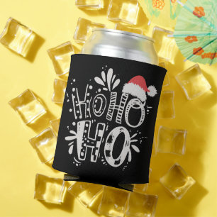 Porta-lata HO HO HO Natal Família Chapéu do Papai Noel Feriad