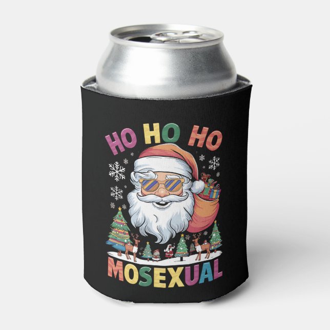 Porta-lata Ho Ho Homossexual Papai noel de Natal (Can Front)