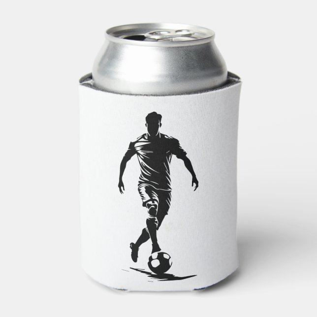 Porta-lata Homem de futebol com design de bola. (Can Front)