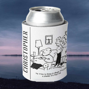 Porta-lata Homem Obeso Com Sobrepeso Tenta Manter O Ajustado