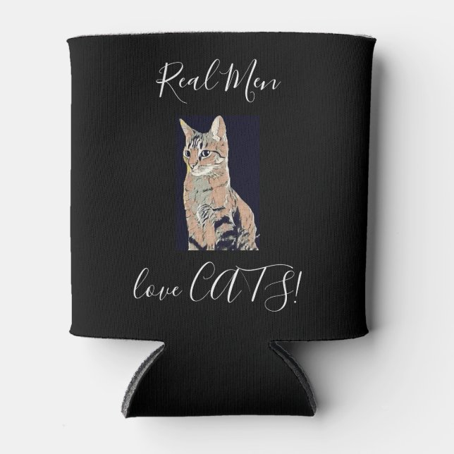 Porta-lata Homens Reais Adoram Gatos (Frente)