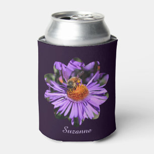 Porta-lata Honeybee Aster Flower Nature Personalizado