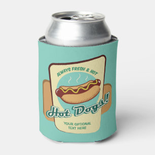 Porta-lata Hot Dog de Texto Personalizado