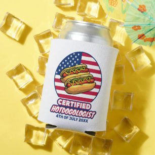 Porta-lata Hotdogologista certificado - American Flag Hot Dog