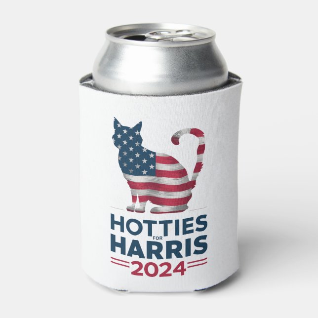 Porta-lata Hotties Para Harris 2024 Cat Ladies Kamala Harris (Can Front)