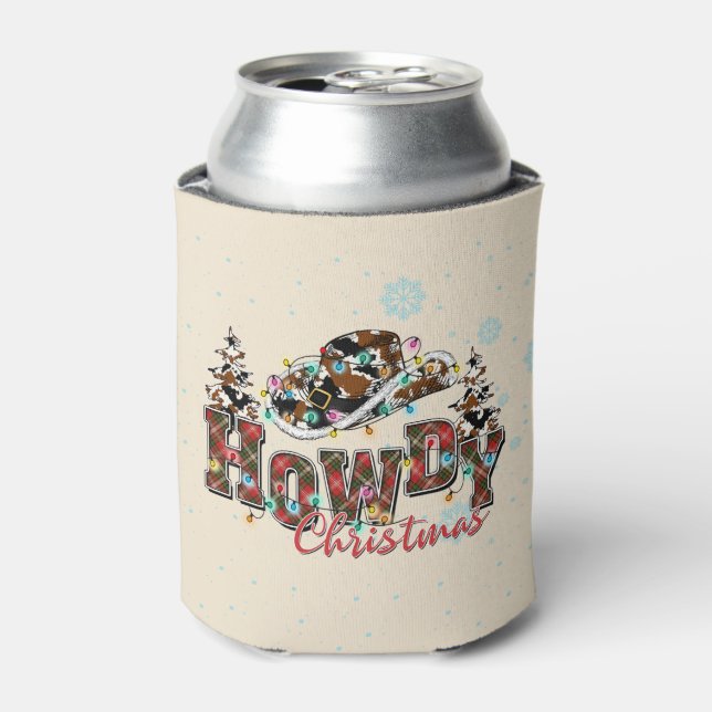 Porta-lata Howdy Christmas | Árvore de Natal Cowboy (Can Front)
