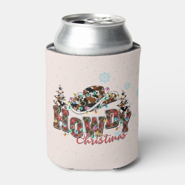 Porta-lata Howdy Christmas | Árvore de Natal Cowboy (Can Front)
