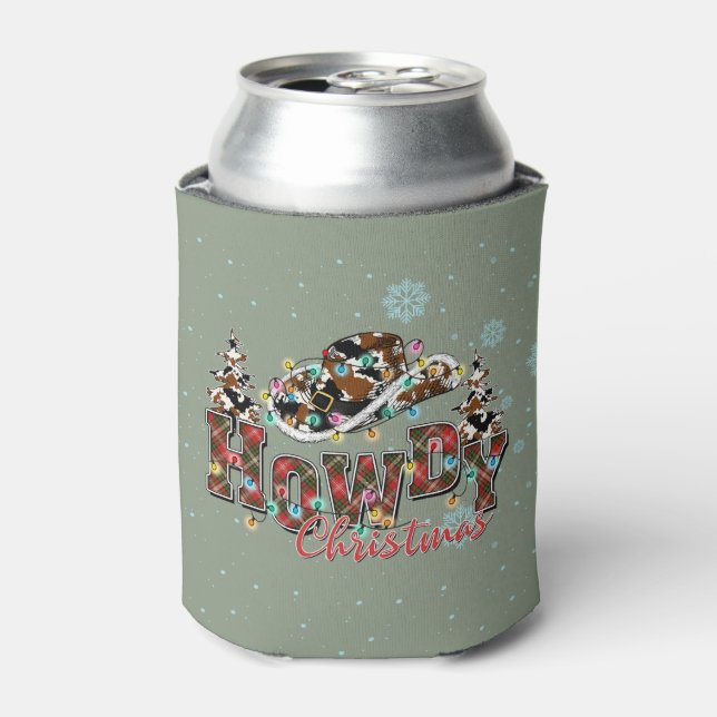 Porta-lata Howdy Christmas | Árvore de Natal Cowboy (Can Front)