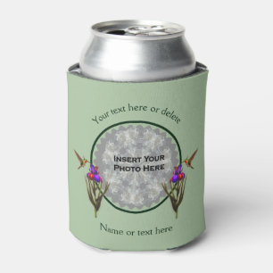 Porta-lata Hummingbird E Iris Foto Personalizada