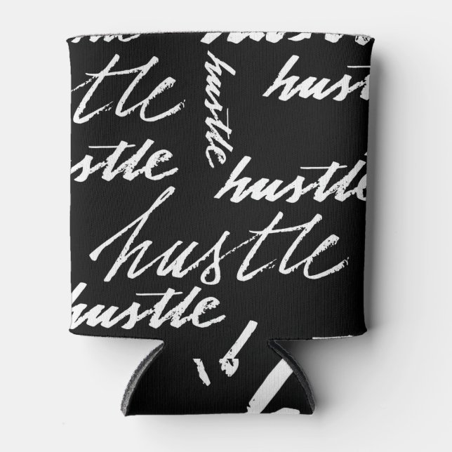 Porta-lata Hustle Text: Grunge Music Pattern. (Frente)