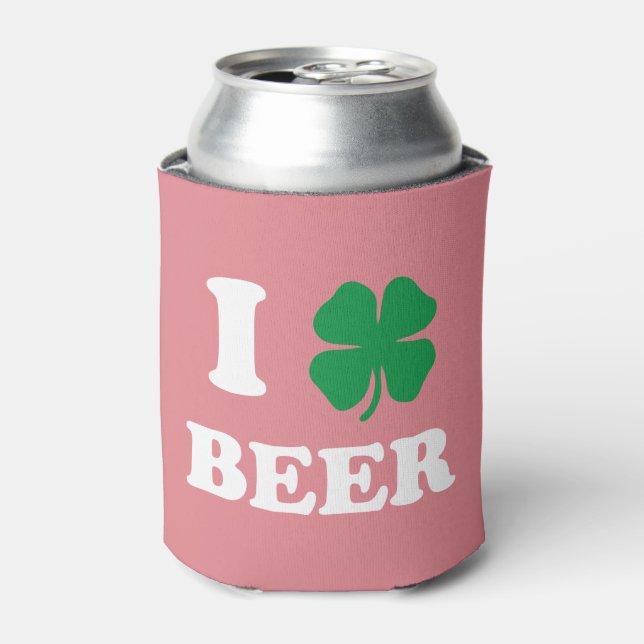 Porta-lata I Heart Beer Pink (Can Front)