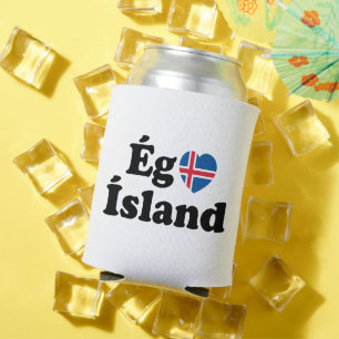 Porta-lata I Heart (Love) Islândia [Ég Elska Ísland] Islandês