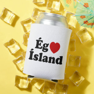Porta-lata I Heart (Love) Islândia [Ég Elska Ísland] Islandês