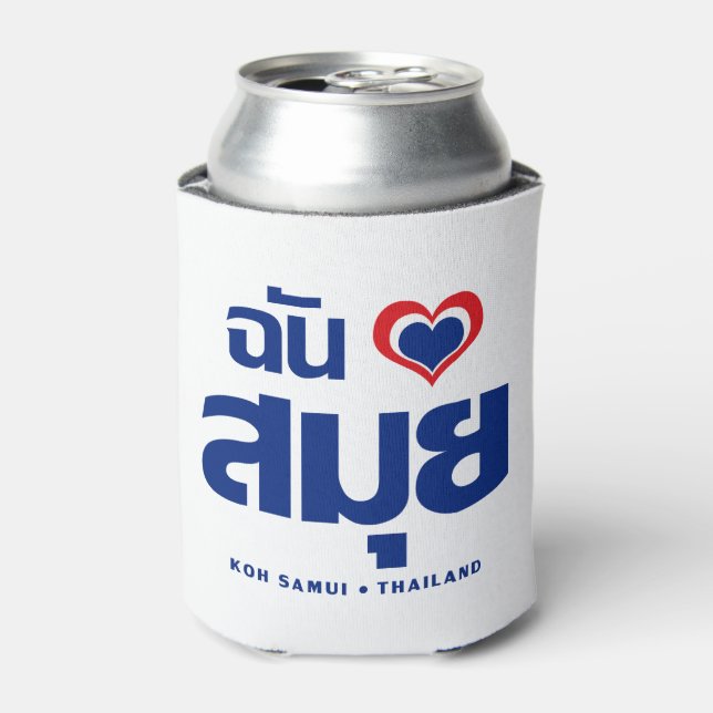 Porta-lata I Heart (Love) Koh Samui Birmi Tailândia (Can Front)