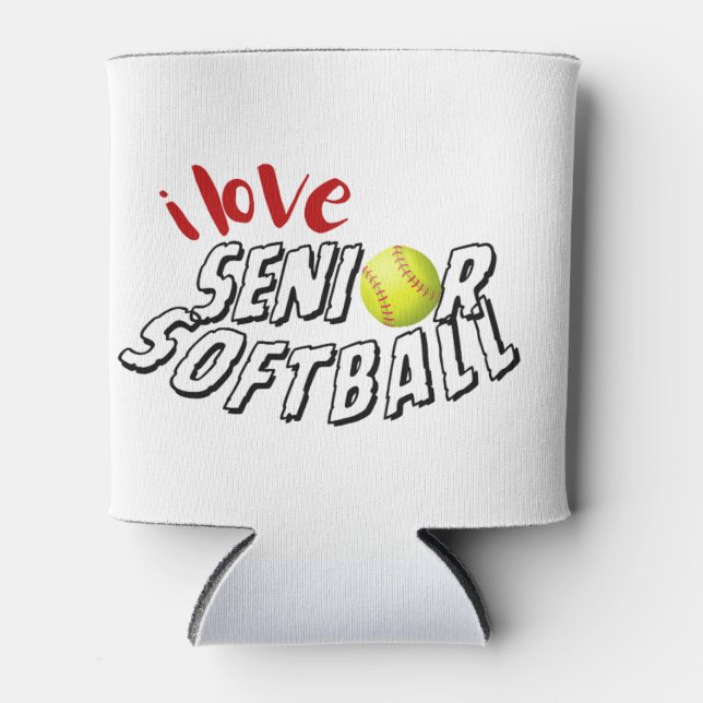 Porta-lata I love senior softball can cooler (Frente)