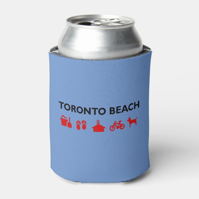 Porta-lata Ícones de praia de Toronto - Cor clara (Can Front)