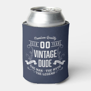 Porta-lata Idade Personalizada do Vintage Dude