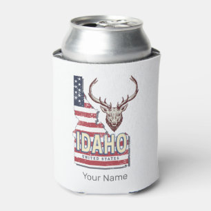 Porta-lata Idaho Estados Unidos Retro Map Vintage Deer EUA