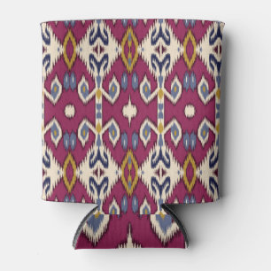 Porta-lata Ikat Chevron: Elegância Étnica