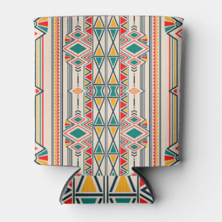 Porta-lata Ikat geométrico, ornamento étnico do folclore.