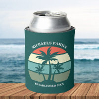 Ilha Tropical Palm Tree Sunset Beach Party Teal