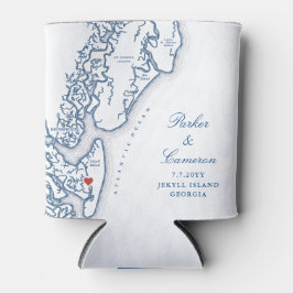 Porta-lata Ilhas Jekyll Georgia Mapa Casamento Favor Beber