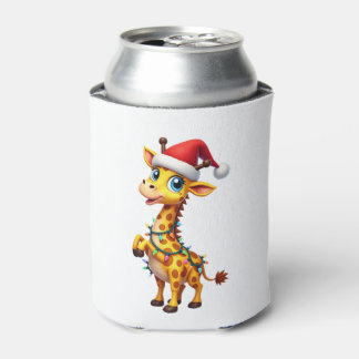Porta-lata Iluminação de Natal Girafa Engraçada Girafa Santa 