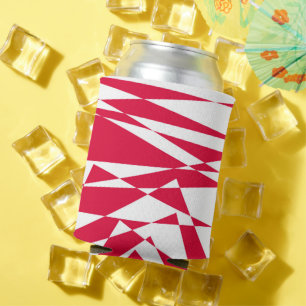 Porta-lata Ilusões de abstrato vermelho-branco