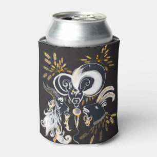 Porta-lata Ilustração a tinta preta e branca de Cabras Cant