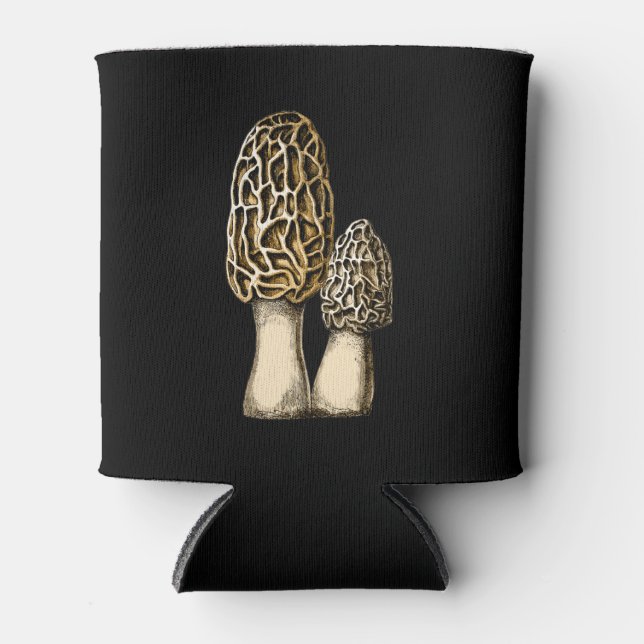 Porta-lata Ilustração Botânica de Morel Mushroom (Frente)