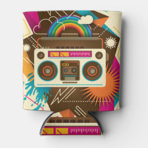 Porta-lata Ilustração colorida de rádio Abstrato Vintage