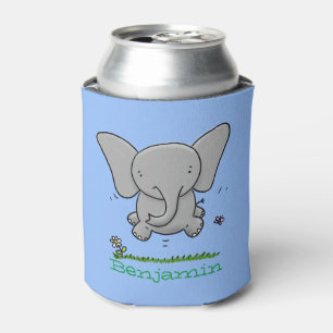 Porta-lata Ilustração de desenho animado azul de elefante p