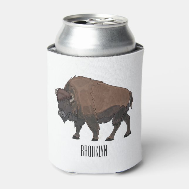 Porta-lata Ilustração de desenho animado Bison (Can Front)