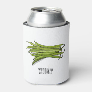 Porta-lata Ilustração de desenho animado de feijão verde