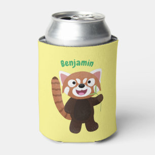 Porta-lata Ilustração de desenho animado do panda vermelho-