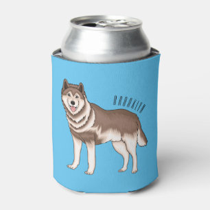 Porta-lata Ilustração de desenho animado siberiano husky