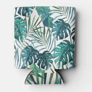 Porta-lata Ilustração de Folhas Tropicais Verdes Exóticas