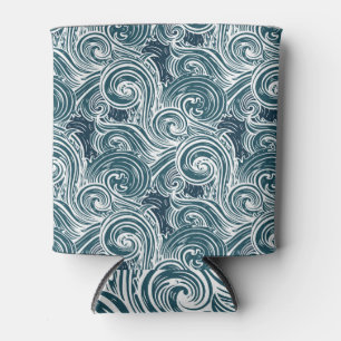 Porta-lata Ilustração de Ondas Marítimas Desenhadas À Mão