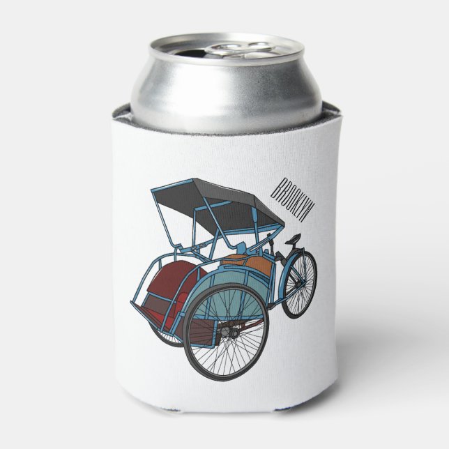 Porta-lata Ilustração do desenho do rickshaw Ciclo (Can Front)