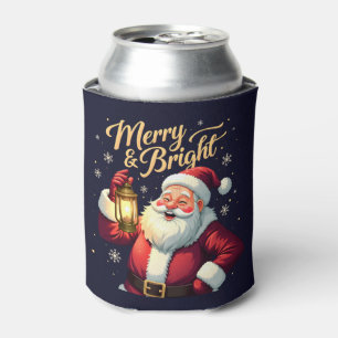 Porta-lata Ilustração do Papai Noel Alegre e Radiante Seguran