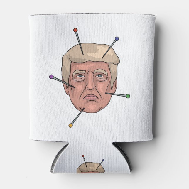 Porta-lata Ilustração do Pino da Boneca Voodoo Donald Trump (Frente)