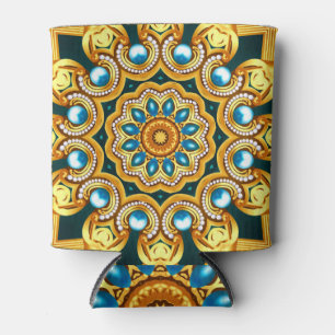 Porta-lata Ilustração Dourada de Quadro Decorativo de Pérolas
