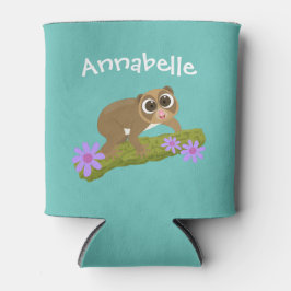 Porta-lata Ilustração em desenho animado de flores de lóris l