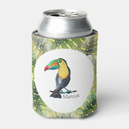Porta-lata Ilustração Exótica em Aquarela de Tucano