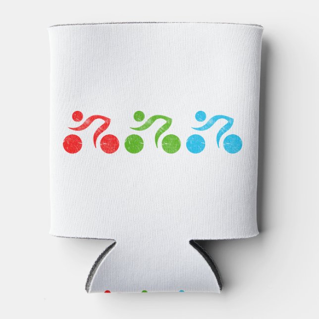 Porta-lata Ilustrador de bicicleta divertida (Frente)