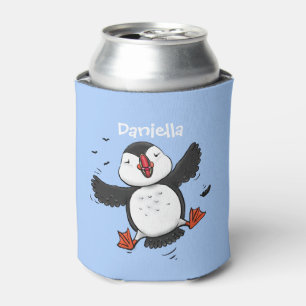 Porta-lata Imagem de desenho azul de desenho de um puffin bra