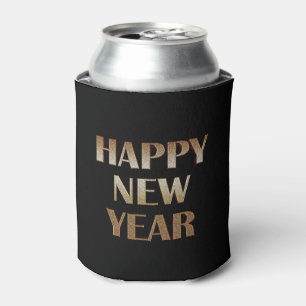 Porta-lata Imagem de Texto Metálico Dourada do Feliz ano nov